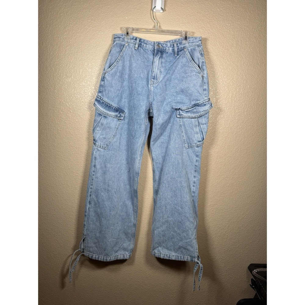 Meski Denim Cargo‎ Pants Sz 12 Ankle Tie